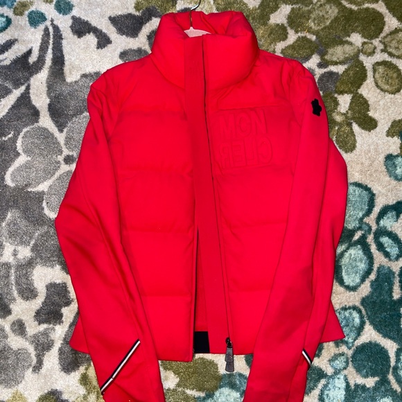 Red Moncler cardigan